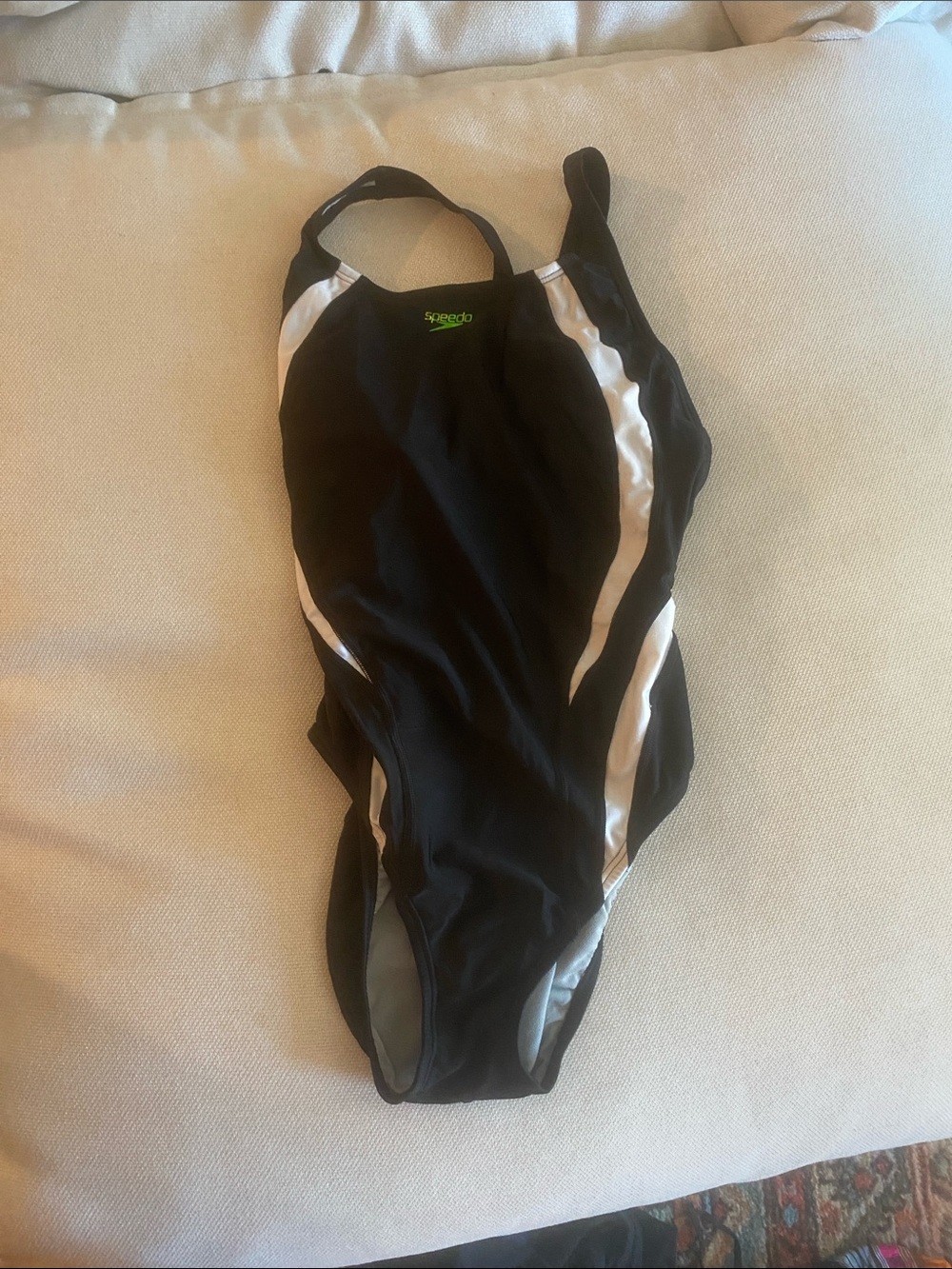 Speedo Black and White Girls' One-Piece Swimsuit